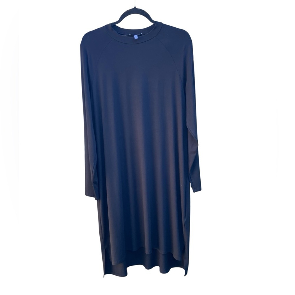 Eileen Fisher Black Knit Long Sleeve Midi Dress — Size M